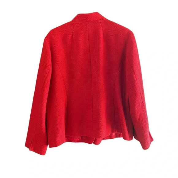 Coldwater Creek Women's Red Knit Long Sleeve Button Down Jacket Size PXL (18) - Picture 4 of 5